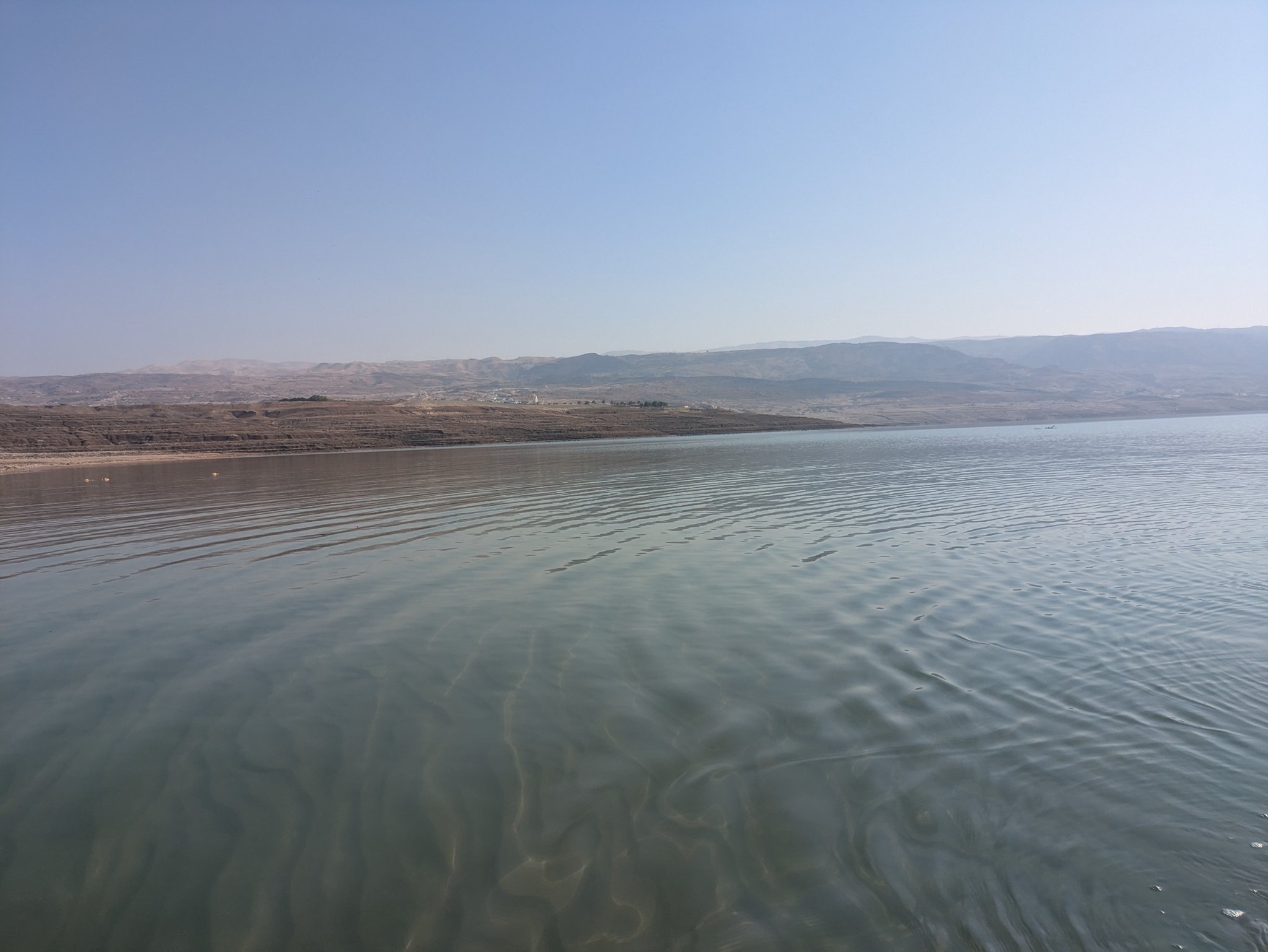 穏やかな死海の水面