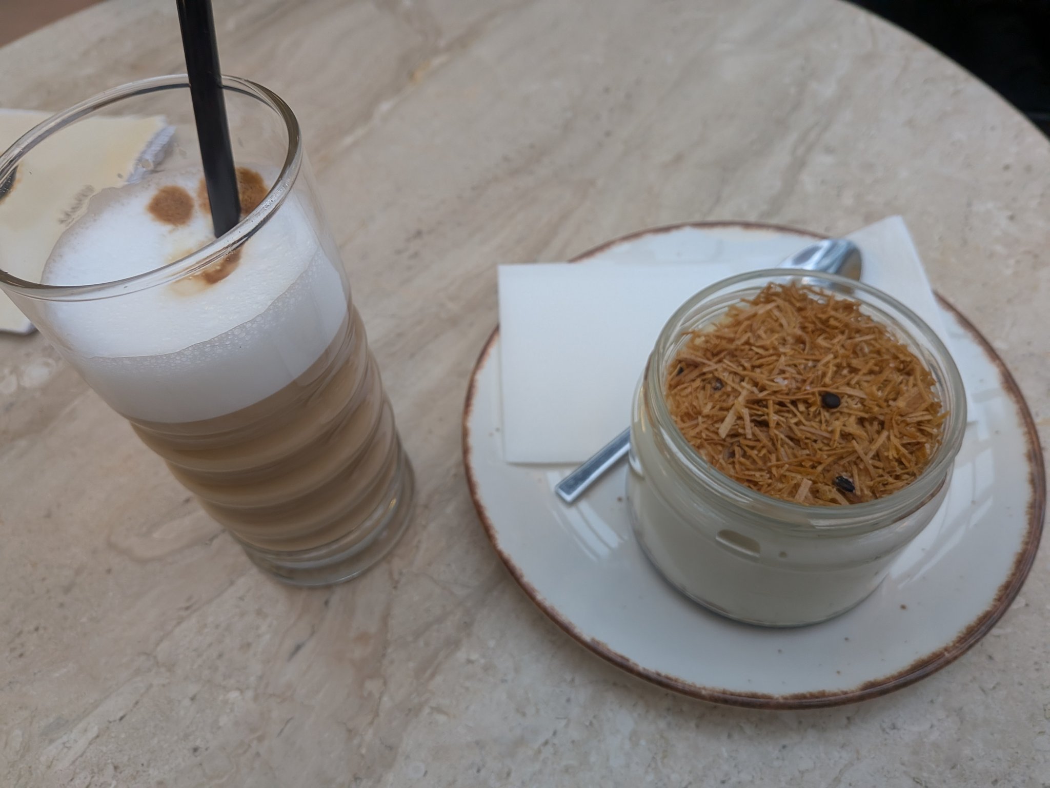 Mama Mantia のカフェラテとデザート
