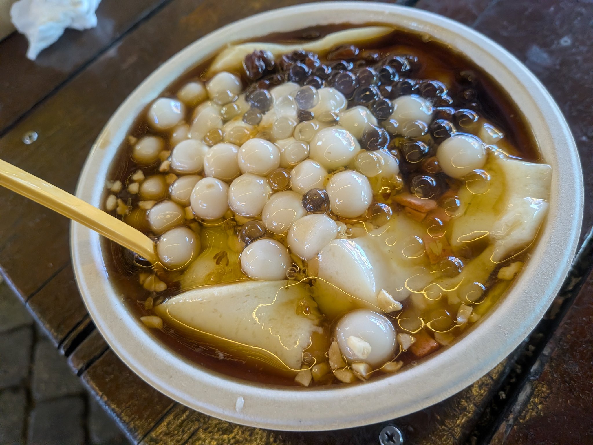 台東の夜市で食べた白玉のスイーツ