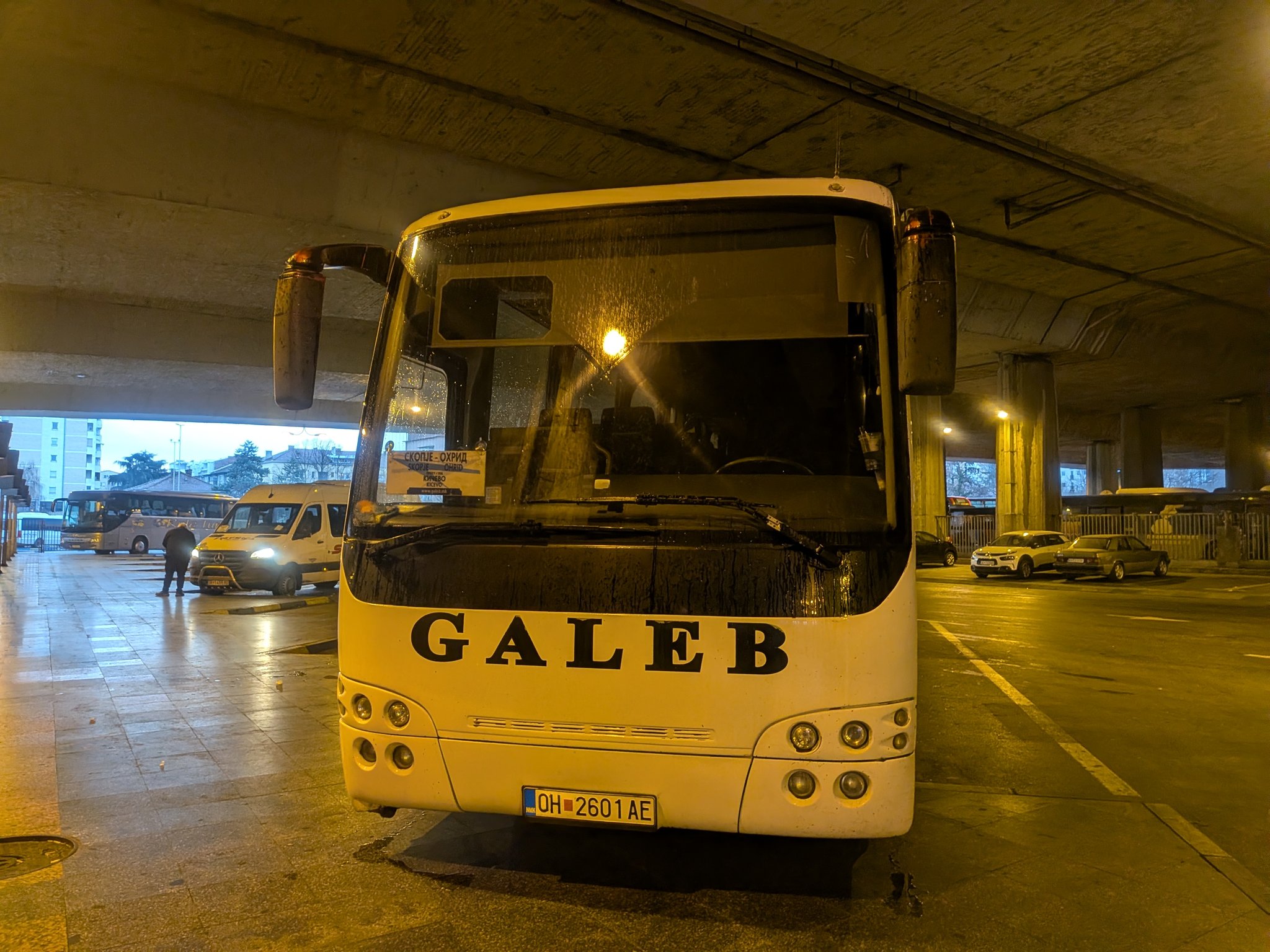 オフリド行きの GALEB のバス
